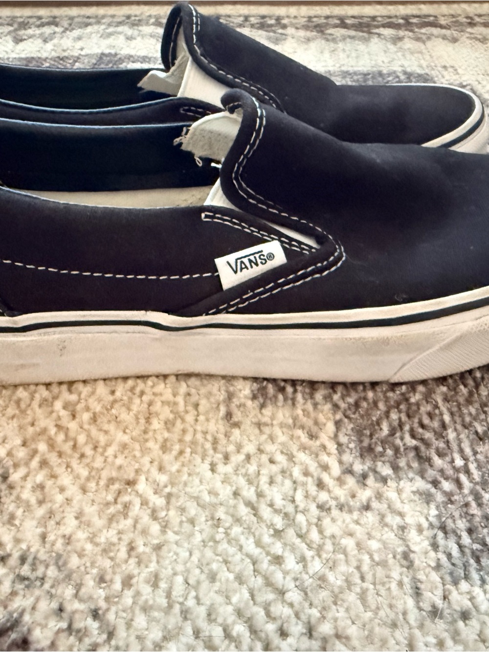 Vans Black Slip-On Low Profile Canvas Loafers